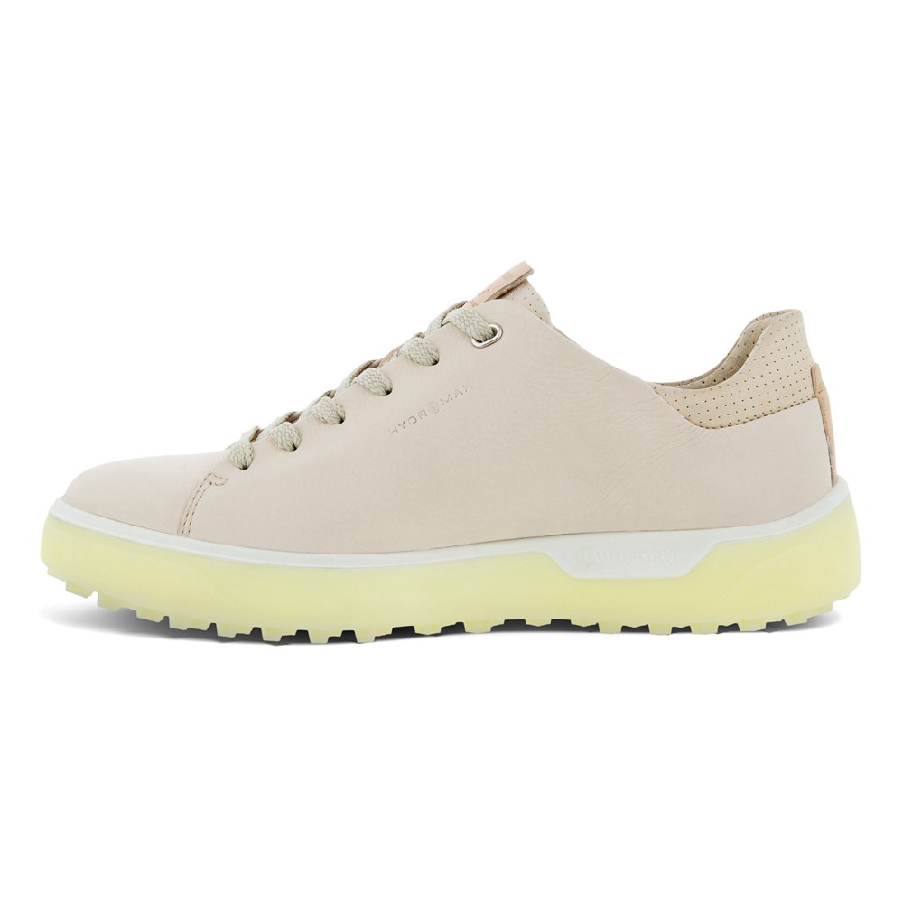 ECCO Womens Golf Shoes Beige - Tray Laced - YPD-086453